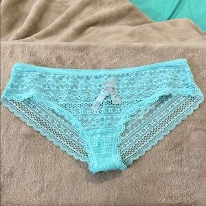 NWT Victoria’s Secret Lace Women's Panties - Blue. Size medium. Cheeky cut.